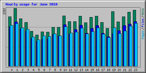Hourly usage for June 2010