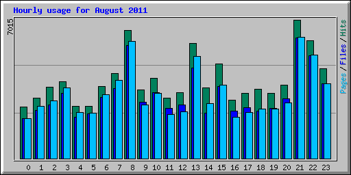 Hourly usage for August 2011