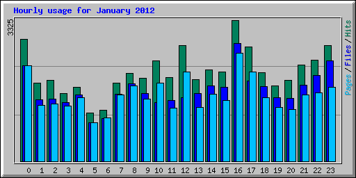 Hourly usage for January 2012