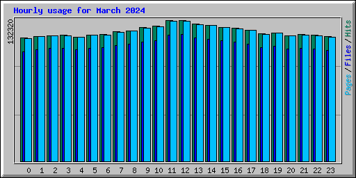 Hourly usage for March 2024